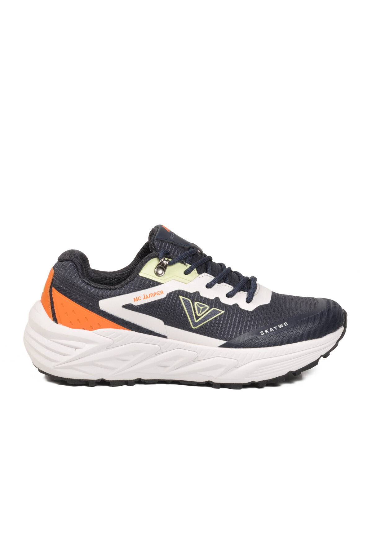 Lacivert-Oranj Polyester Karışımlı Erkek Spor Ayakkabı 5032 M