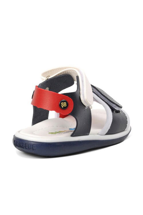 Navy Blue-Red Unisex Childrens Sandals 22Y06 B