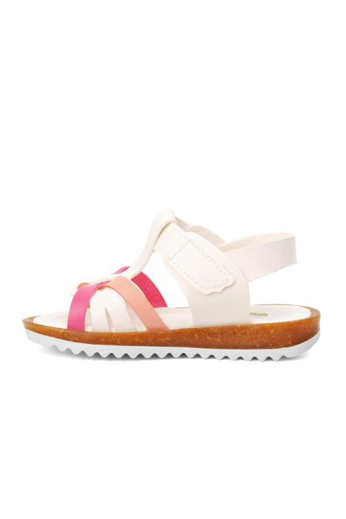 Beyaz Fuşya Ortopedik  Kız Çocuk Sandalet 22Y07 B