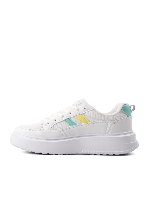 White-Yellow Womens Sneakers Deren G