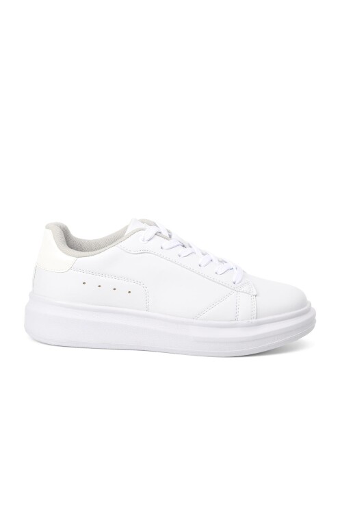 Beyaz Cilt Bağcıklı Kadın Spor Ayakkabı Nadia G