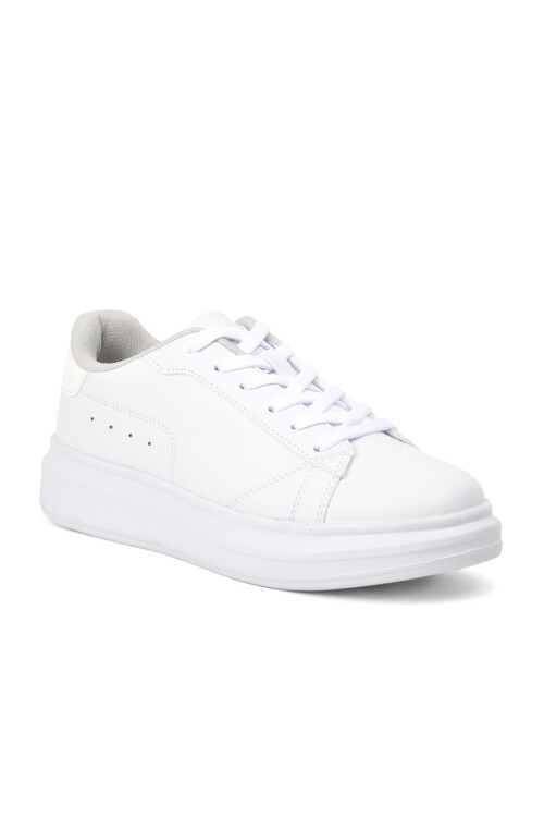 Beyaz Cilt Bağcıklı Kadın Spor Ayakkabı Nadia G