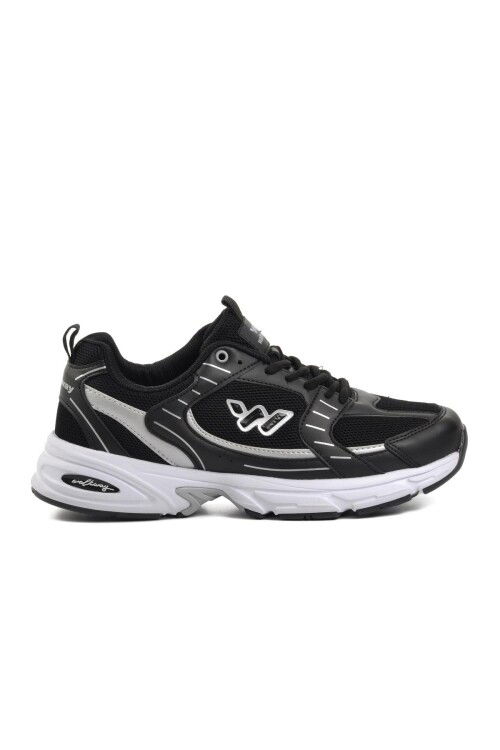 Black and White Mesh Mens Sneakers Run M