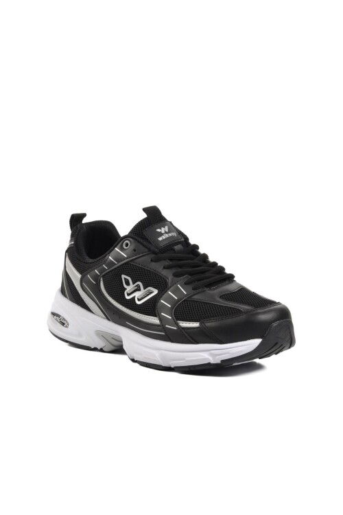 Black and White Mesh Mens Sneakers Run M