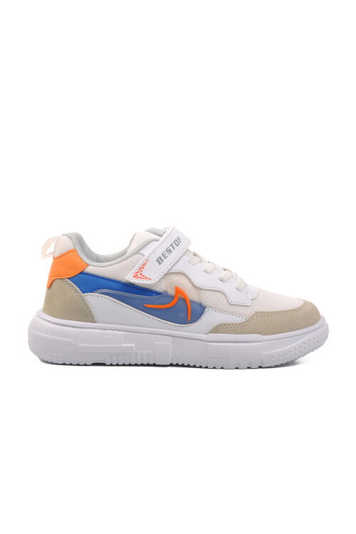 White-Orange Childrens Sports Shoes BST-366 F