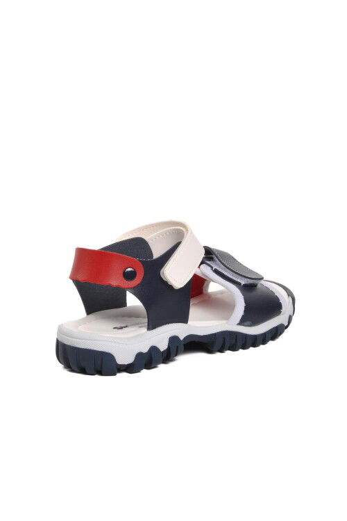 Lacivert Kırmızı Ortopedik Erkek Çocuk Sandalet 22Y06 F