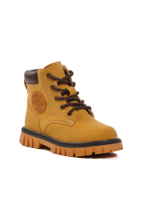 Cat Yellow Polyurethane Kids Boots 1782 P