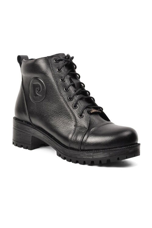 حذاء نسائي من الجلد الطبيعي باللون الأسود PC-52023