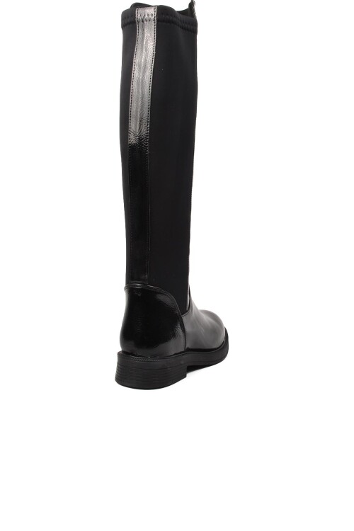 Black Wrinkled Stretch Flexible Ankle Womens Boots PC-52066 Z