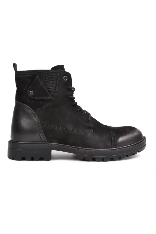 Black Nubuck Genuine Leather Mens Boots 153-5313 M