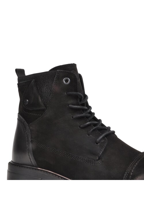 Black Nubuck Genuine Leather Mens Boots 153-5313 M