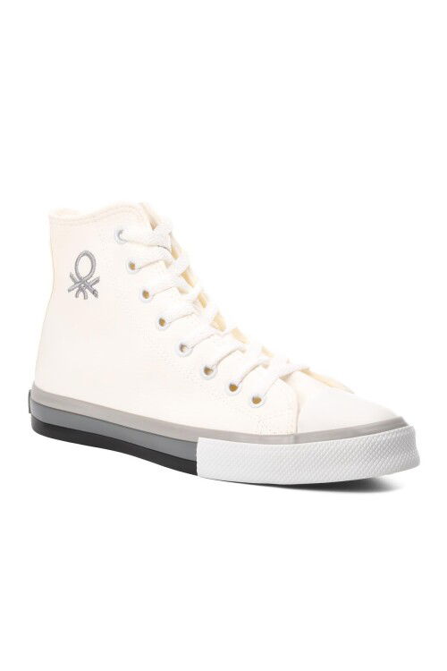 حذاء رياضي أبيض رمادي بطول الكاحل للرجال BN-30755 M