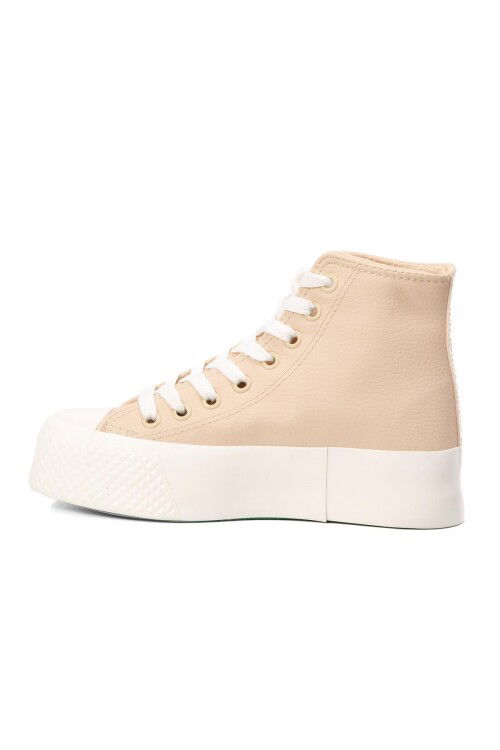 Beige Ankle-Length Womens Sneakers BN-30820 Z