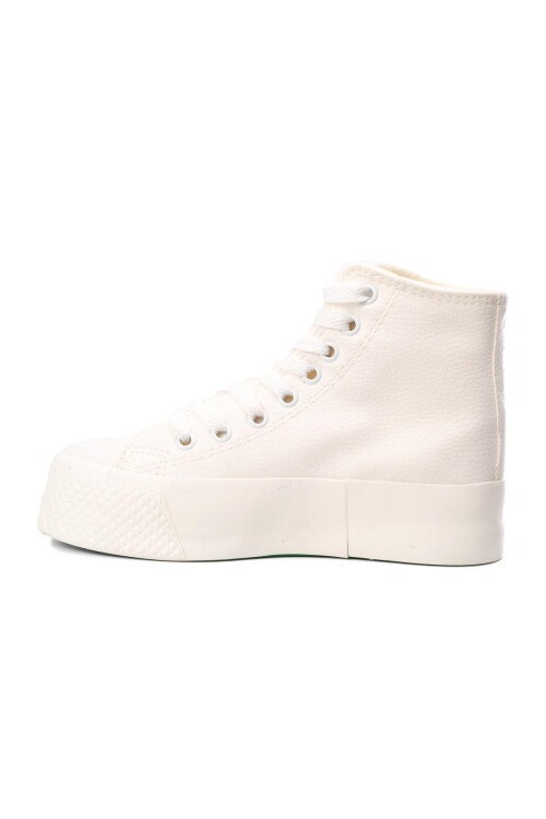 White Ankle-Length Womens Sneakers BN-30820 Z