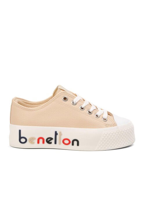 Beige Lace-Up Womens Sneakers BN-30867 Z