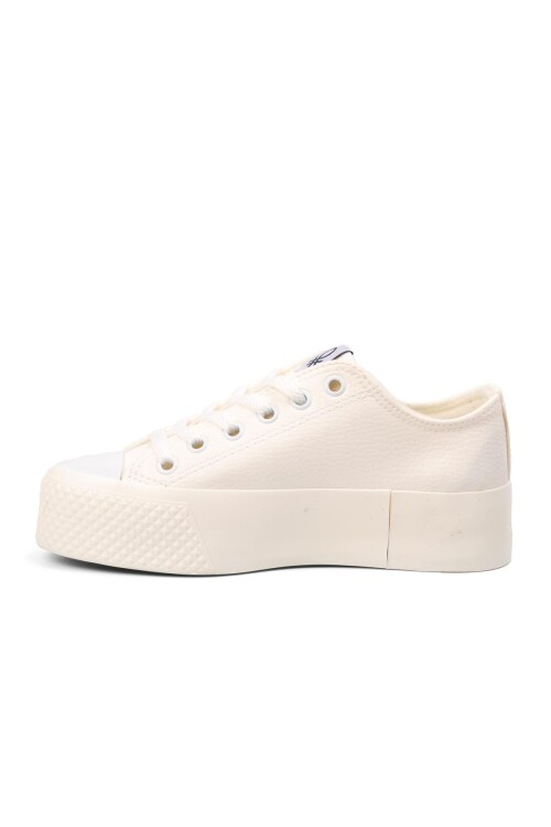 White Lace-Up Womens Sneakers BN-30867 Z