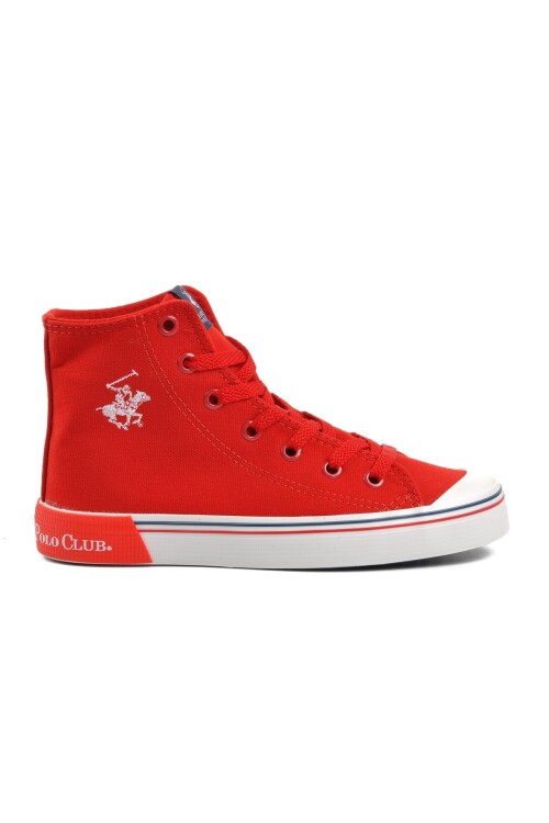 Red Ankle-Length Womens Sneakers PO-10141 Z