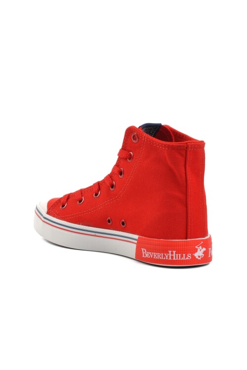 Red Ankle-Length Womens Sneakers PO-10141 Z