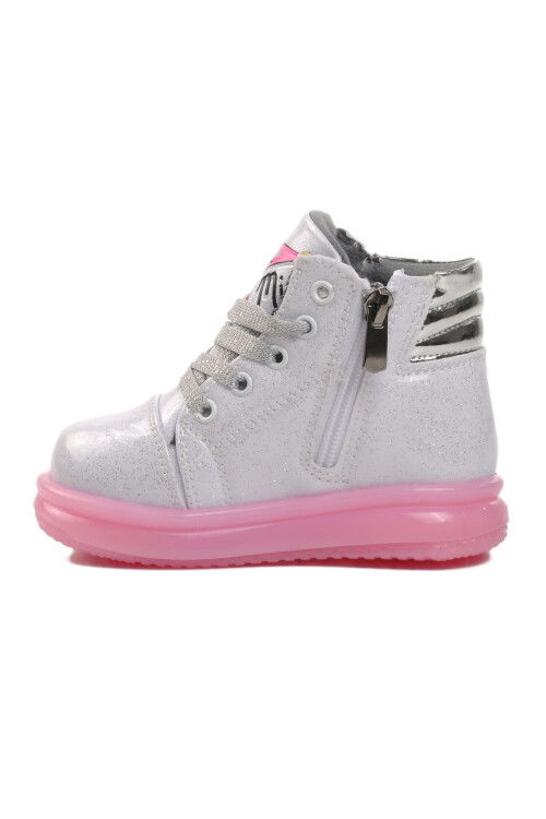 White Pink Zippered Girls Boots Sirius B