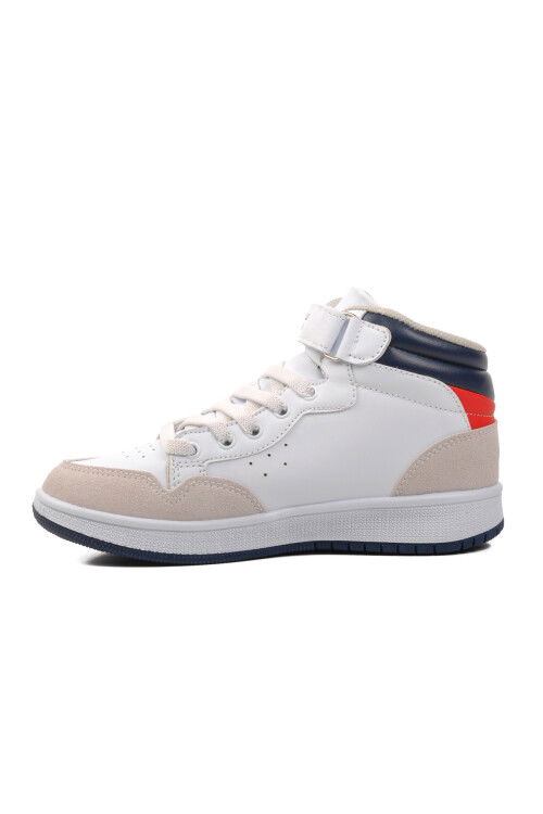 White Velcro Unisex Kids Ankle Sneaker PO-10302-1 F