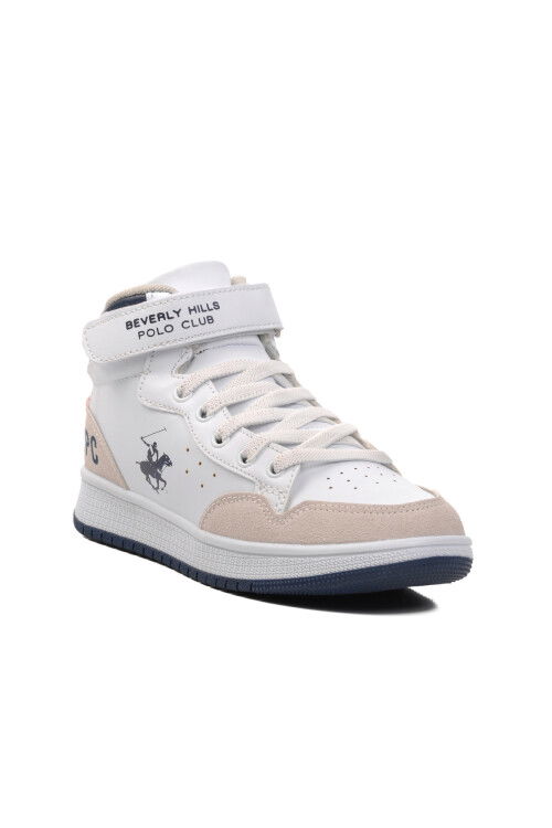 White Velcro Unisex Kids Ankle Sneaker PO-10302-1 F