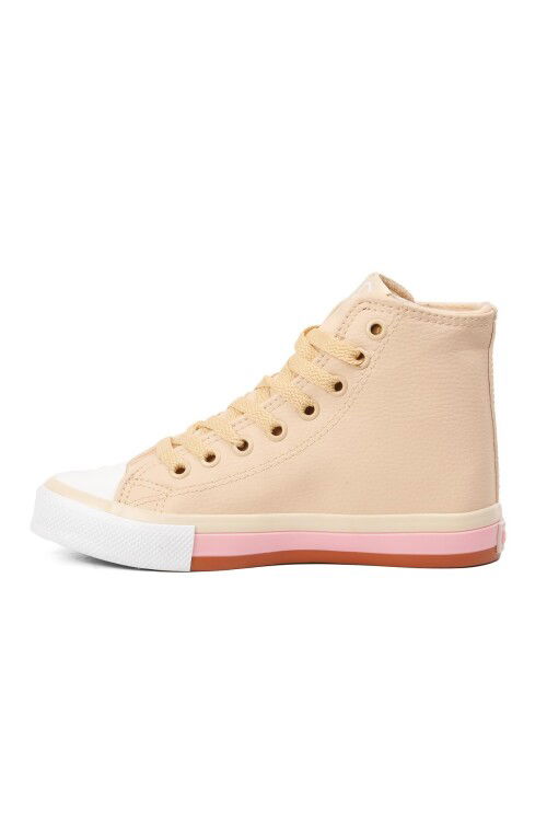 Beige Linen Ankle-Length Womens Sneakers BN-30726 Z