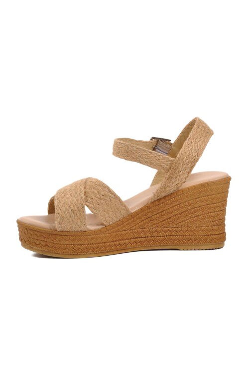 Bej  Kadın Düz Sandalet 22658 Z