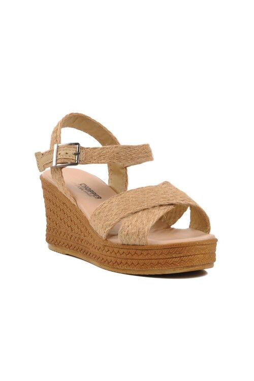 Bej  Kadın Düz Sandalet 22658 Z