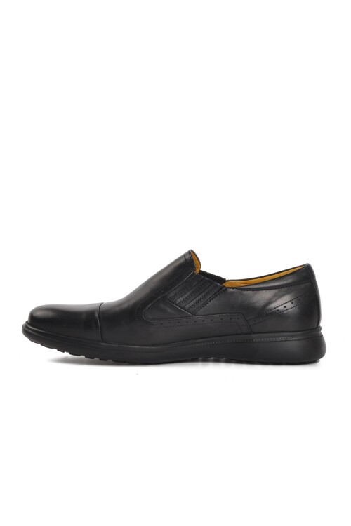 Black Genuine Leather Orthopedic Mens Casual Shoes 341802 M