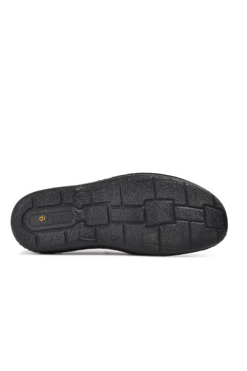 Black Wide-Mould Orthopedic Genuine Leather Mens Casual Shoes 816612 M