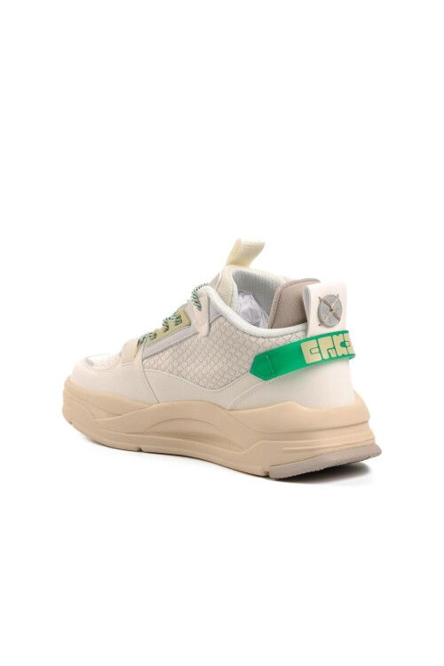 White-Green Mens Sneakers 11123101012 M