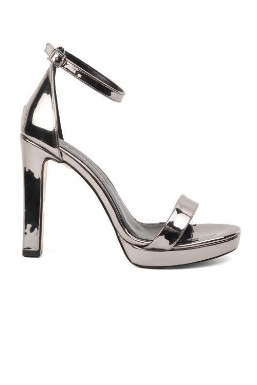 Platin Ayna  Kadın Topuklu Ayakkabı 203 Z