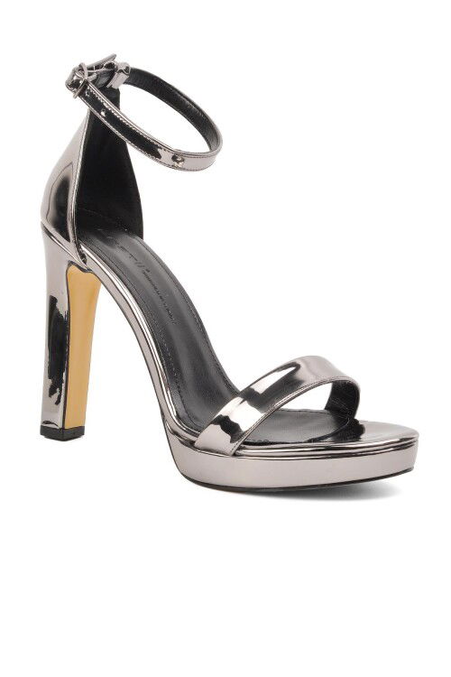 Platin Ayna  Kadın Topuklu Ayakkabı 203 Z