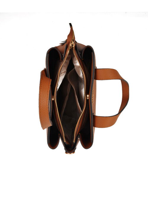 Tan Faux Leather Womens Shoulder Bag 4A10 Bag