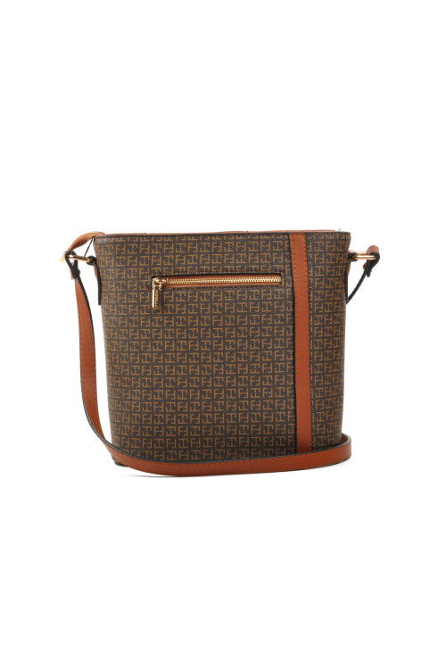 Brown Faux Leather Womens Shoulder Bag 4A36