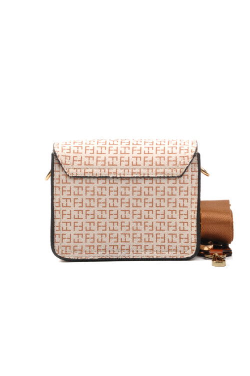 Beige Faux Leather Womens Shoulder Bag 4A48 Bag