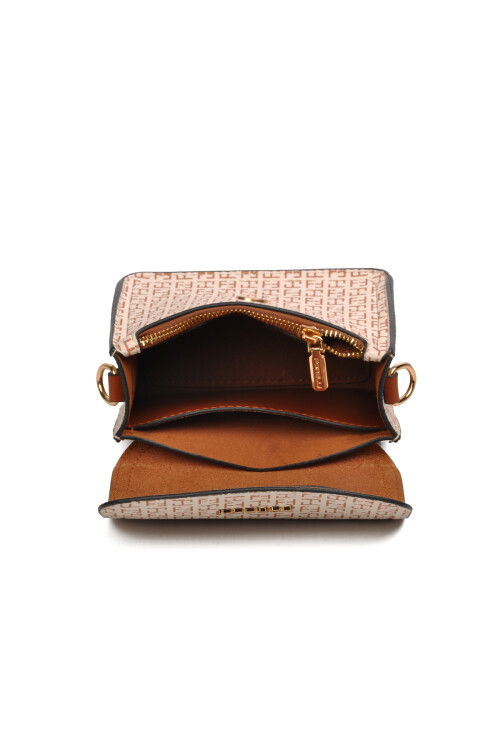 Beige Faux Leather Womens Shoulder Bag 4A48 Bag