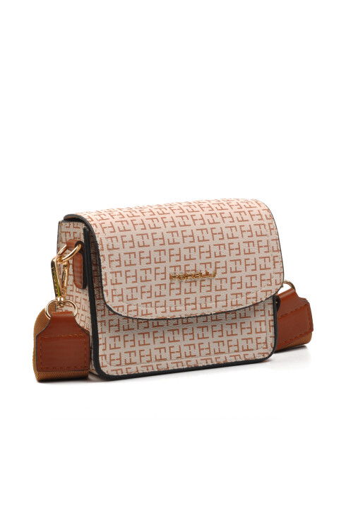 Beige Faux Leather Womens Shoulder Bag 4A48 Bag