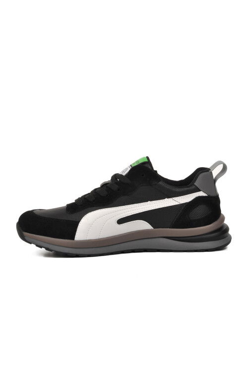 Black Genuine Leather Mens Sneakers 24Y565 M