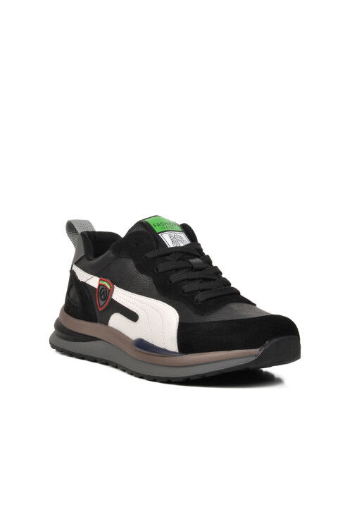 Black Genuine Leather Mens Sneakers 24Y565 M