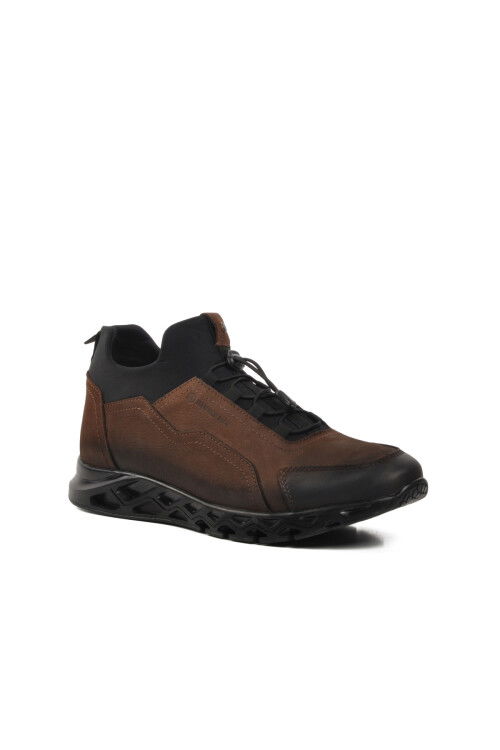 حذاء رجالي كاجوال من الجلد الطبيعي باللون البني 102 19664-MM