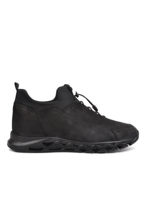 Black Genuine Leather Mens Casual Shoes 102 19664-MM