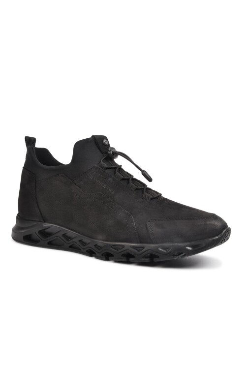 Black Genuine Leather Mens Casual Shoes 102 19664-MM