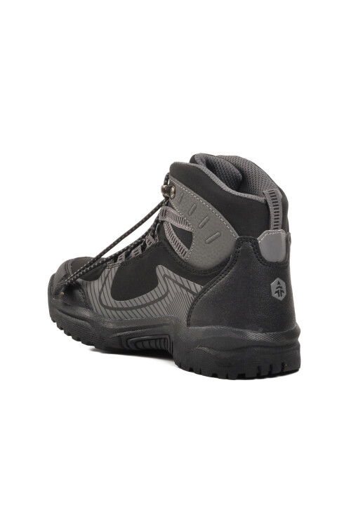 Black-Dark Grey Faux Leather Childrens Boots Tomas 101 20117 F