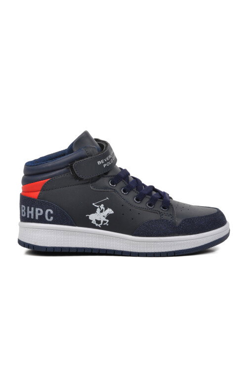 Navy Blue Velcro Unisex Kids Ankle Sneaker PO-10302-1 F