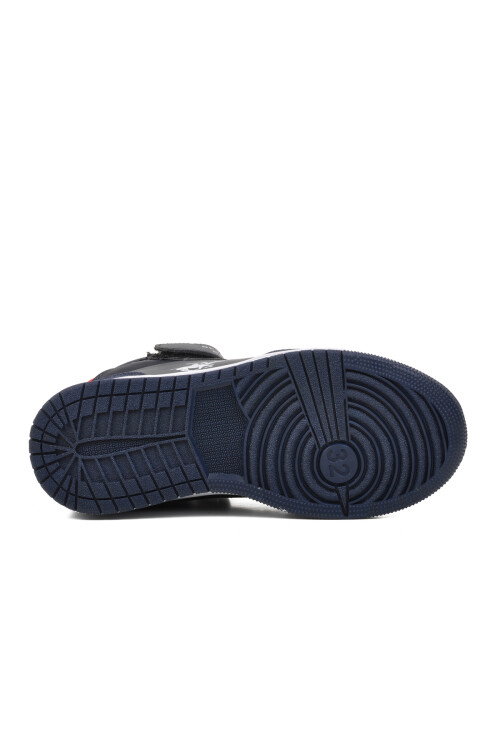 Navy Blue Velcro Unisex Kids Ankle Sneaker PO-10302-1 F