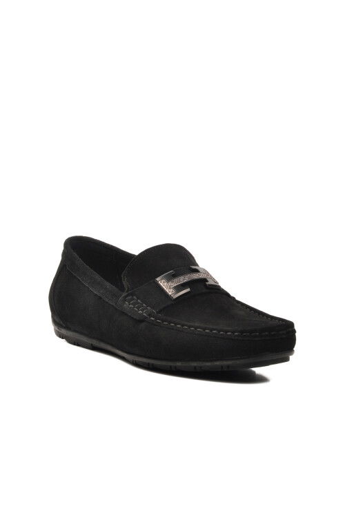 Black Nubuck Mens Loafer Shoes 152-17344 M
