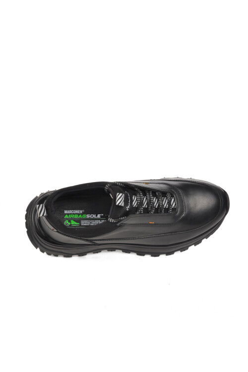 Black Genuine Leather Mens Casual Shoes 152-20337 M