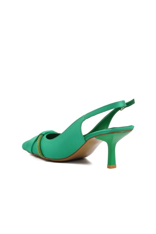 Green Satin Womens Evening Shoes K629 Z