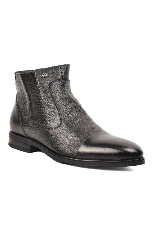Black Genuine Leather Mens Boots 11925251 M